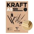 Blok z szarym papierem Kraft, A5, 90g, 100 ark.