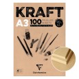 Blok z szarym papierem Kraft, A3, 90g, 100 ark.
