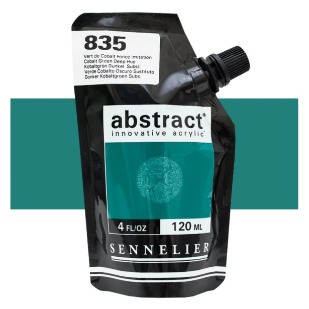 835 Cobalt green deep h., farba akrylowa Abstract Sennelier 120ml