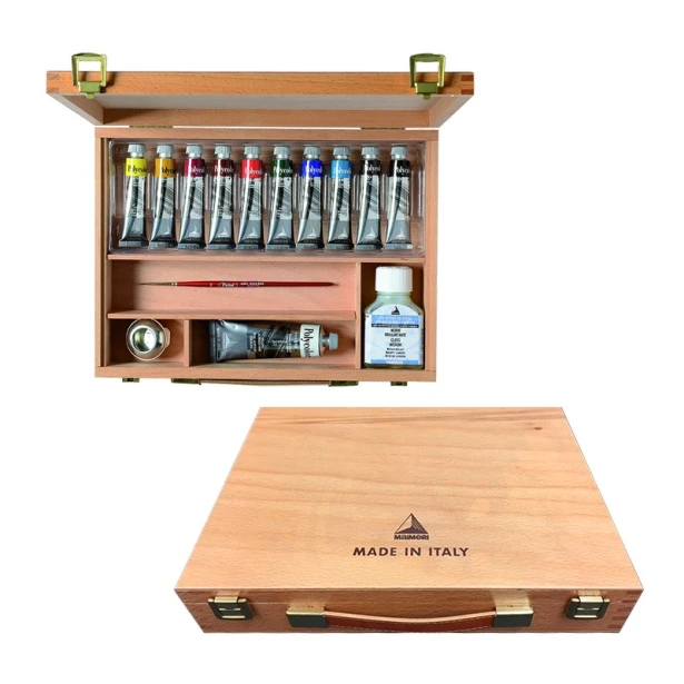 Polycolor, zestaw farb akrylowych, 10 x 20ml + akcesoria, kaseta