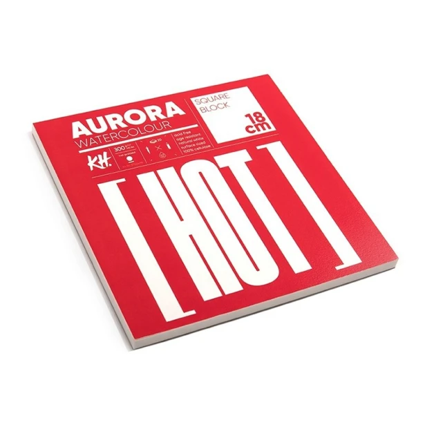 Blok akwarelowy Hot RAW Aurora, 18 x 18 cm, 20 ark.