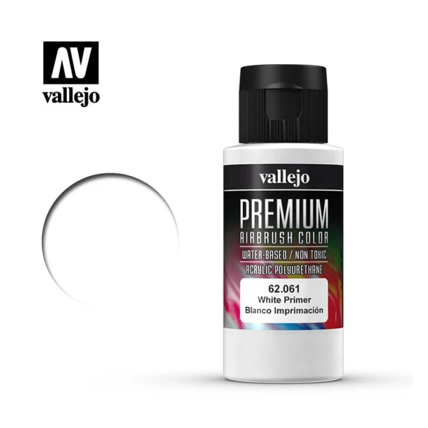 Podkład White Primer, Premium Color Vallejo, 60 ml
