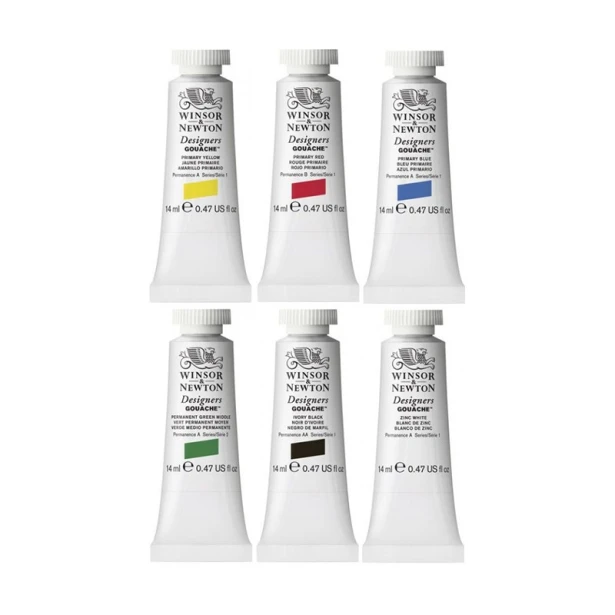 Zestaw farb Designers Gouache W&amp;N, 6 x 14 ml