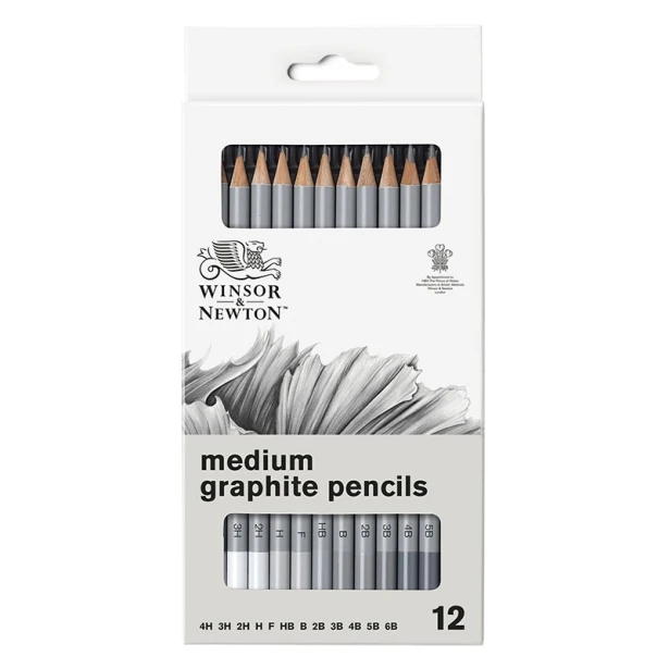 Ołówki rysunkowe Medium Winsor &amp; Newton, 12 szt.
