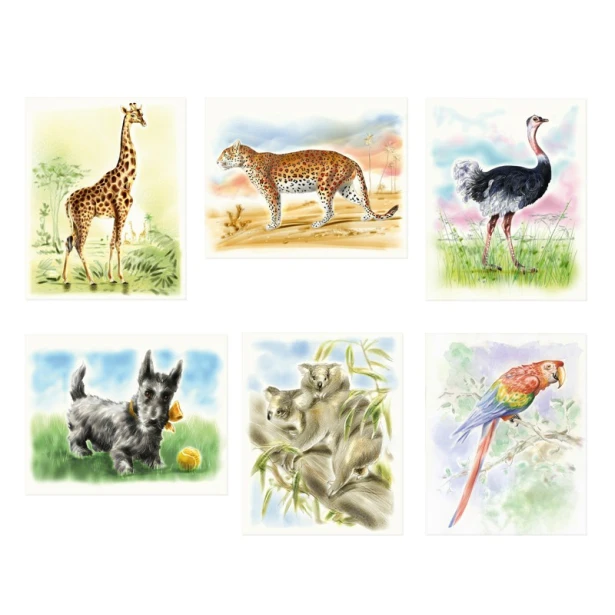 Blok do akwareli ze szkicami Animals, 30 x 40, 15 ark.