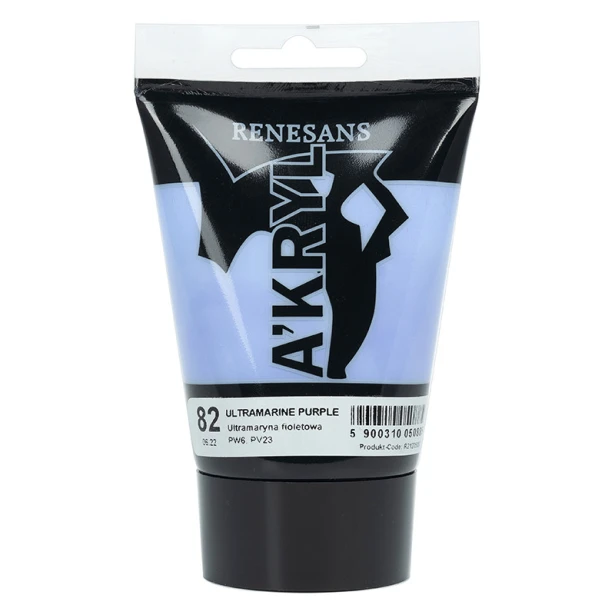 82 Ultramaryna fioletowa, farba akrylowa A'kryl Renesans 100ml