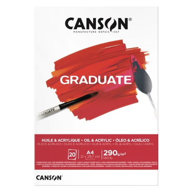 Blok Oil &amp; Acrylic Canson Graduate, 290 g, A4