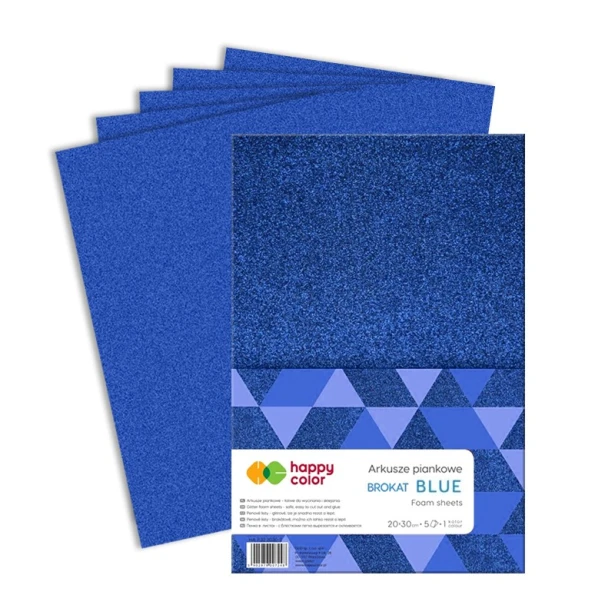 Arkusze piankowe, Brokat Blue, Happy Color A4
