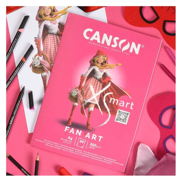 Blok XSmart Fan Art Canson A4, 20 ark. 250 g/m²