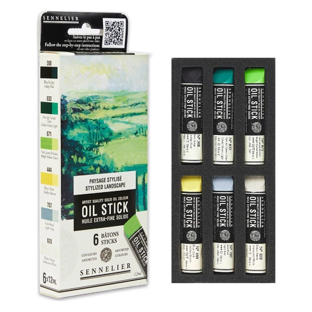 Sztyfty olejne Oil Stick Mini - Stylized Landscape, 6 szt.