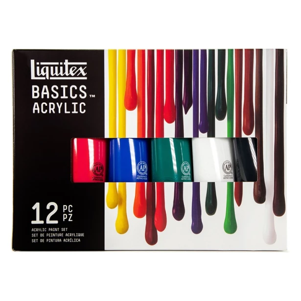 Farby akrylowe Liquitex, zestaw 12 x 118 ml