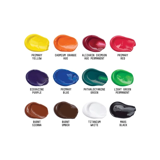 Farby akrylowe Liquitex, zestaw 12 x 118 ml