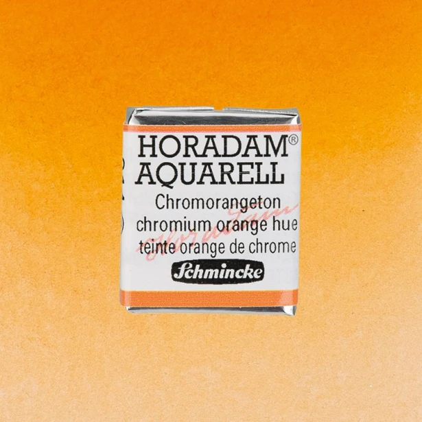 214 Chromium Orange Hue, akwarela półkostka Horadam Schmincke