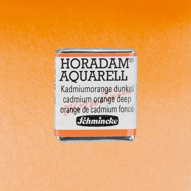 228 Cadmium Orange Deep, akwarela półkostka Horadam Schmincke