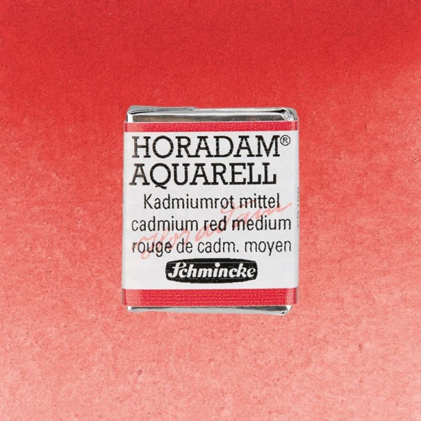 347 Cadmium Red Medium, akwarela półkostka Horadam Schmincke