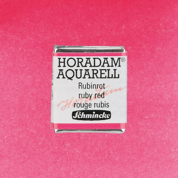 351 Ruby Red, akwarela półkostka Horadam Schmincke