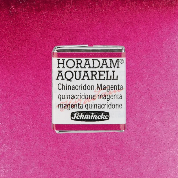 369 Quinacridone Magenta, akwarela półkostka Horadam Schmincke
