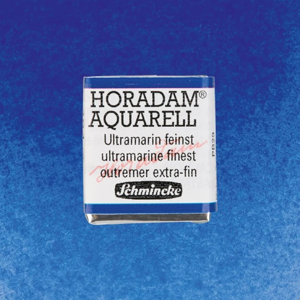 494 Ultramarine Finest, akwarela półkostka Horadam Schmincke