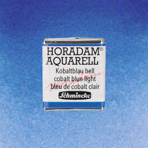 487 Cobalt Blue Light, akwarela półkostka Horadam Schmincke