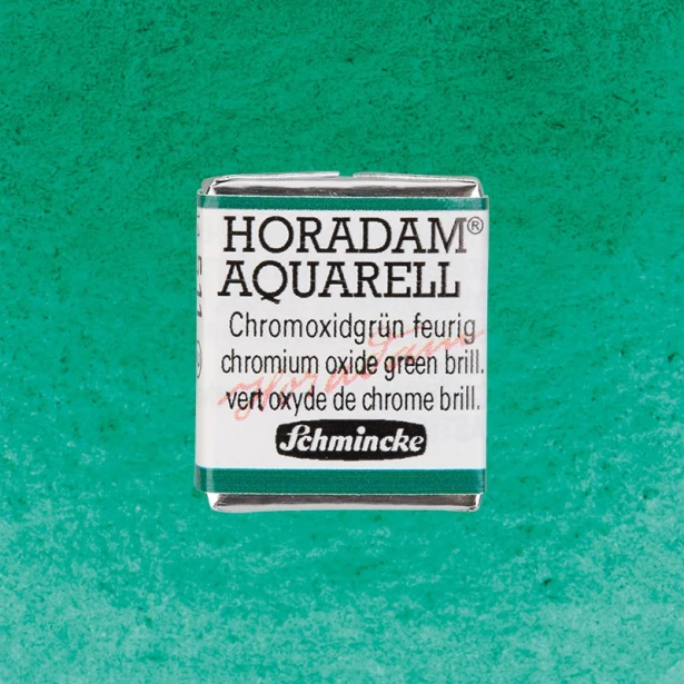 511 Chromium Oxide Green Brilliant, akwarela półkostka Horadam Schmincke