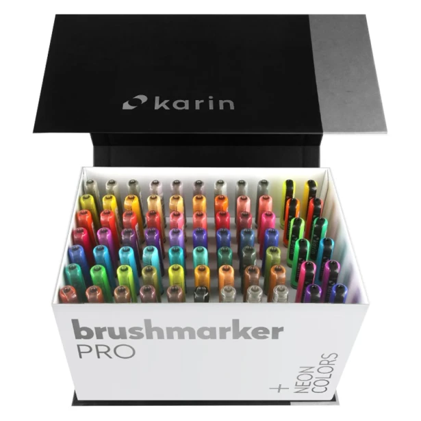 Mega BoxPLUS, zestaw Brushmarker PRO, Karin, 72 kol.