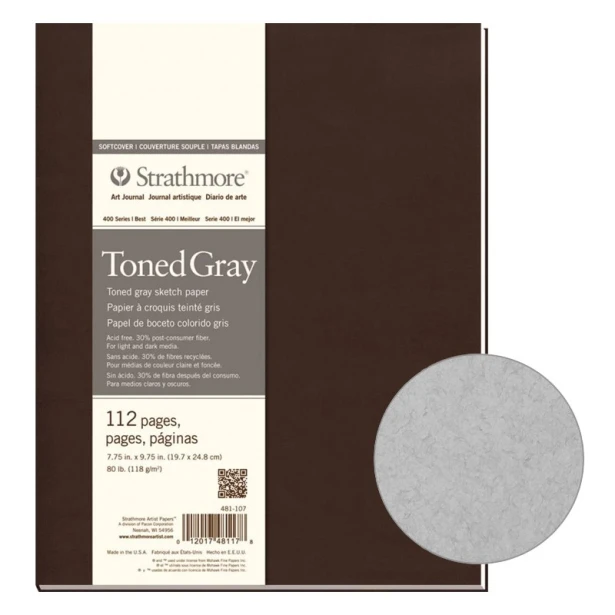 Szkicownik Toned Grey, Strathmore, 20 x 25 cm