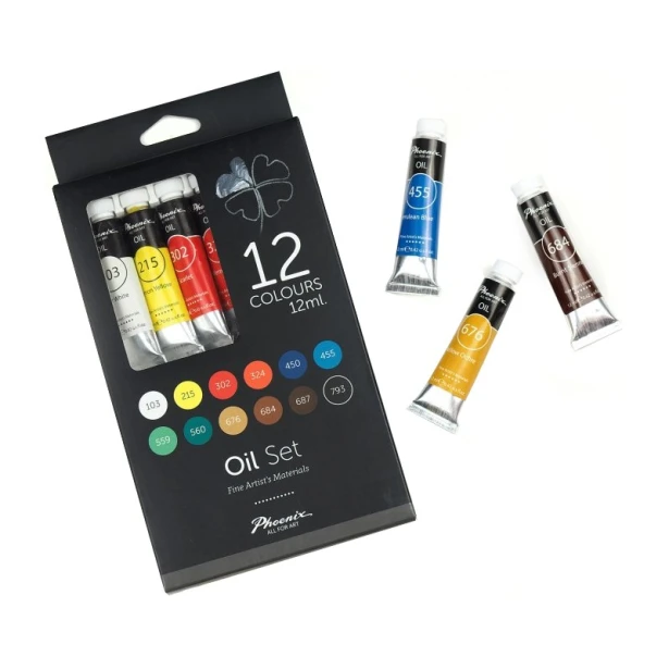 Farby olejne Phoenix, 12 x 12 ml