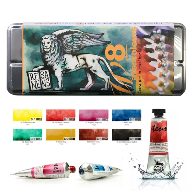 Farby akwarelowe Intense Water, Renesans 8 x 15 ml
