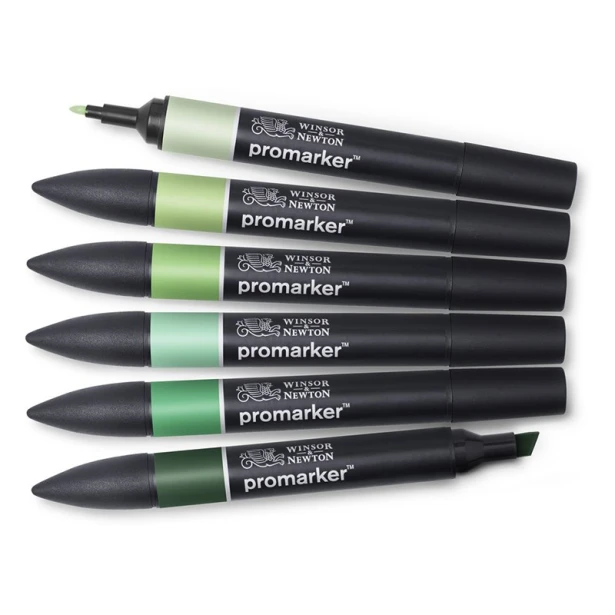 Green Tones, zestaw pisaków Promarker 6 szt.