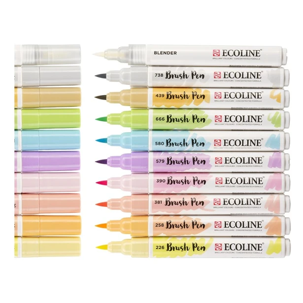 Pastel, Ecoline Brush Pen, Talens, 10 kol.