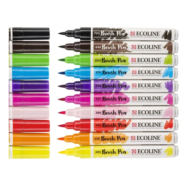 Bright, Ecoline Brush Pen, Talens, 10 kol.