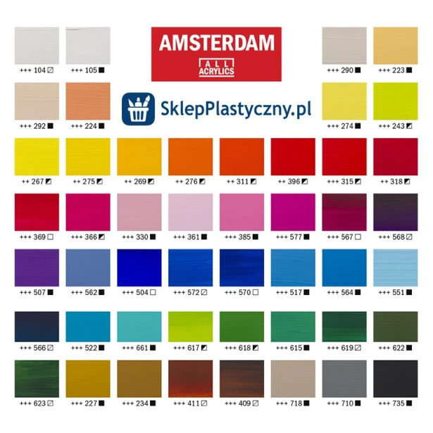 Farby akrylowe Talens Amsterdam, 48 x 20 ml