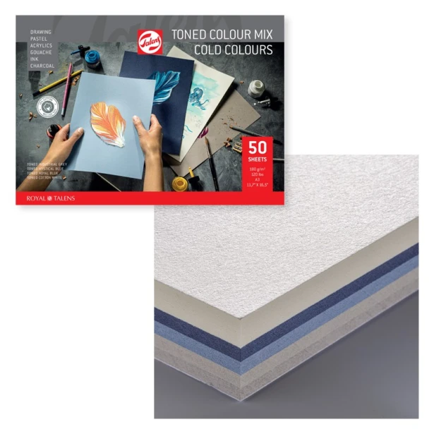 Blok Toned Cold Colour Mix Royal Talens, 50 ark. A4