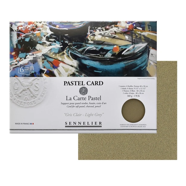 Pastel Card Light Grey Sennelier 30 x 40 cm, 6 ark.