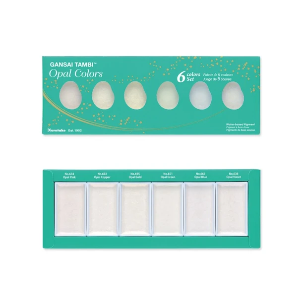 Farby akwarelowe Gansai Tambi, Opal Colors, 6 kol.