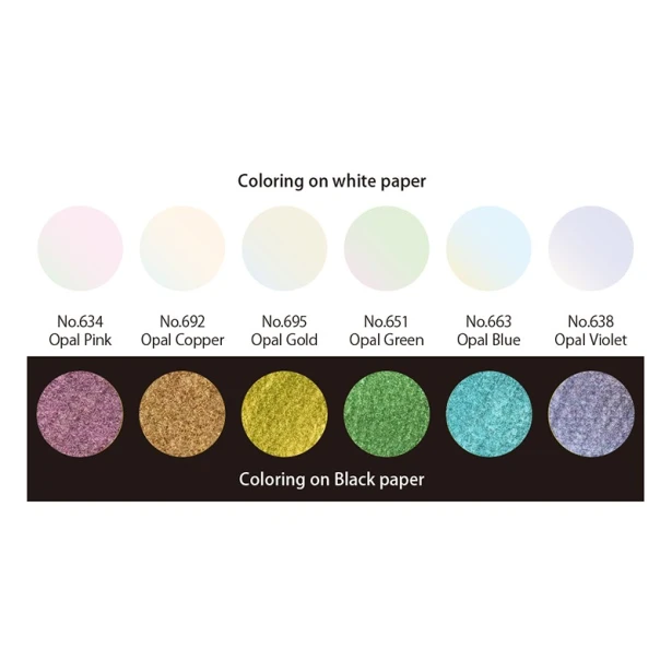Farby akwarelowe Gansai Tambi, Opal Colors, 6 kol.