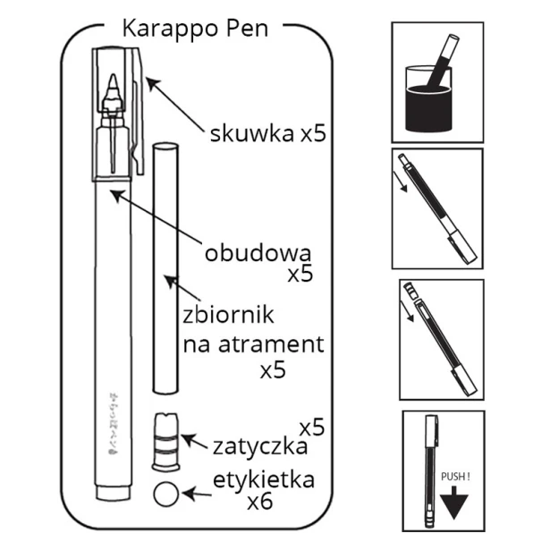 Pisaki do napełniania Karappo-pen Kuretake, 5 szt.