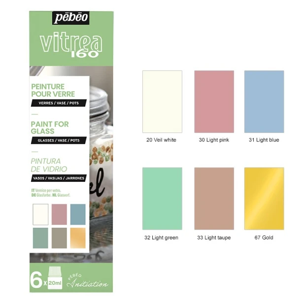 Farby witrażowe Vitrea 160, set 3, 6 x 20 ml