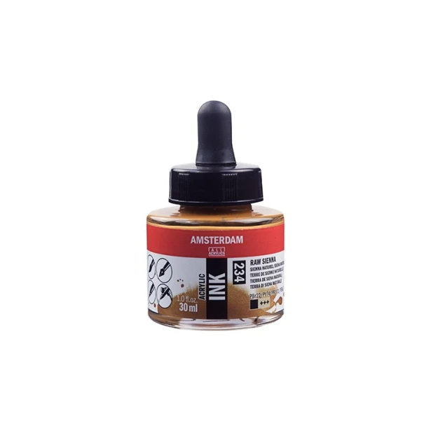 234 Raw Sienna, tusz akrylowy Amsterdam, 30 ml
