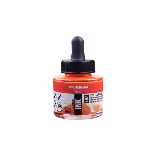 257 Reflex Orange, tusz akrylowy Amsterdam, 30 ml