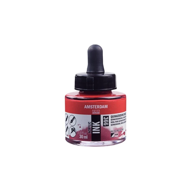 366 Quinacridone Rose, tusz akrylowy Amsterdam, 30 ml