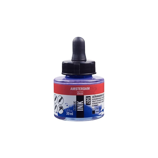 507 Ultramarine Violet, tusz akrylowy Amsterdam, 30 ml