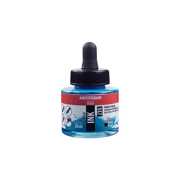 517 King's Blue, tusz akrylowy Amsterdam, 30 ml