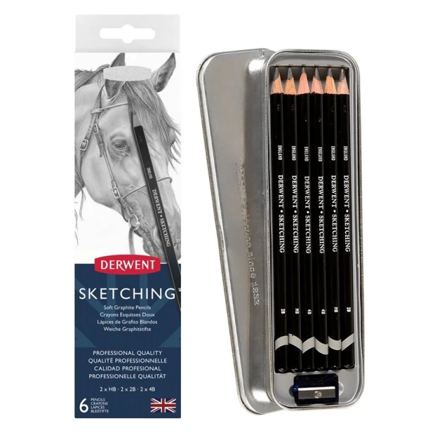 Ołówki grafitowe Sketching, Derwent, 6 sztuk