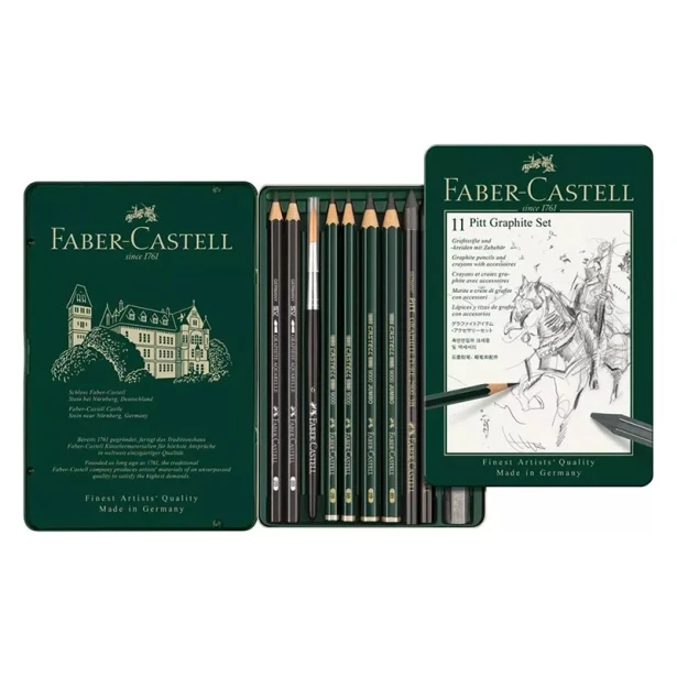 Zestaw rysunkowy Pitt Graphite Set, Faber Castell, 11 el.