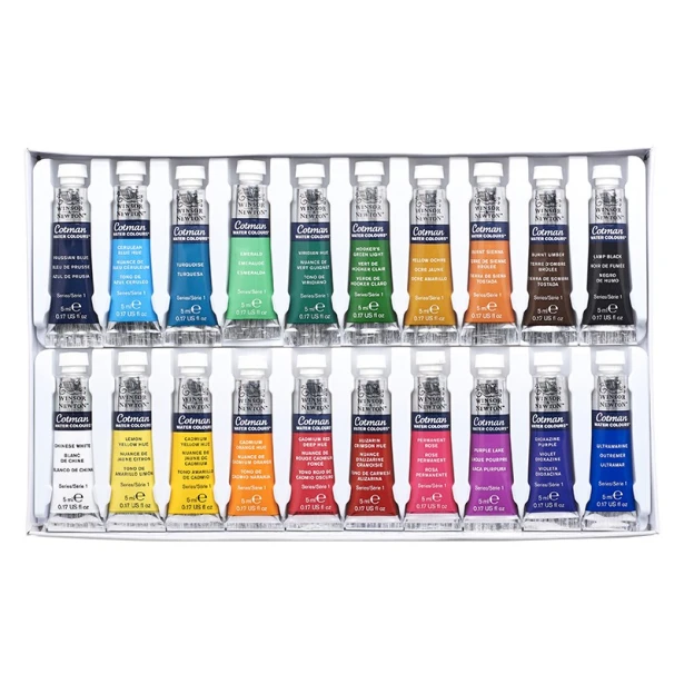 Farby akwarelowe Cotman w tubkach, zestaw 20 x 5 ml