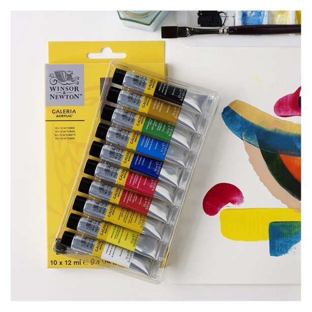 Farby akrylowe Galeria, zestaw 10 x 12 ml