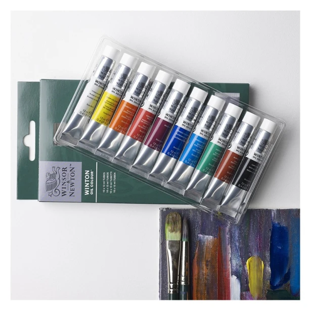 Farby olejne Winton W&amp;N, zestaw 10 x 12 ml