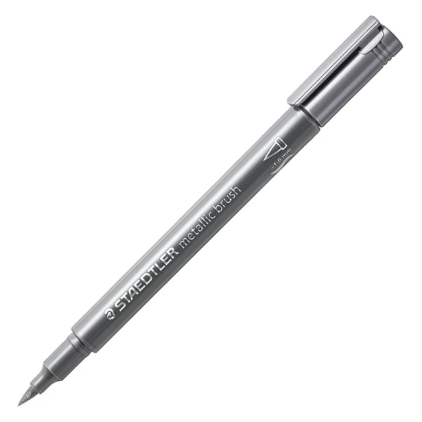 Silver, pisak pędzelkowy Metallic Brush, Staedtler