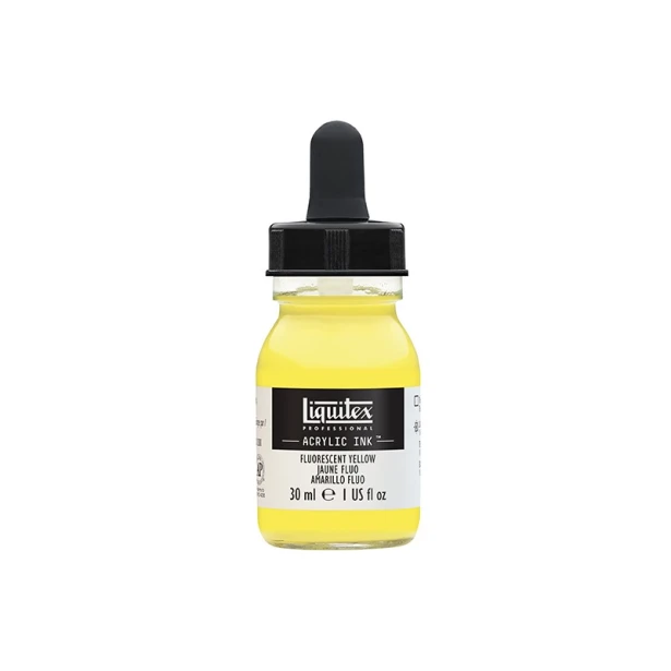 981 Fluorescent yellow, tusz akrylowy Liquitex 30 ml